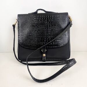 Estee Lauder Travel Case Half Black Croc Print With Removable Shoulder Strap
